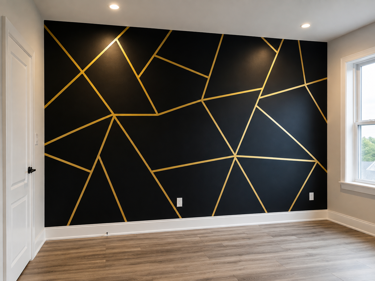 Real Krown black and gold custom feature wall