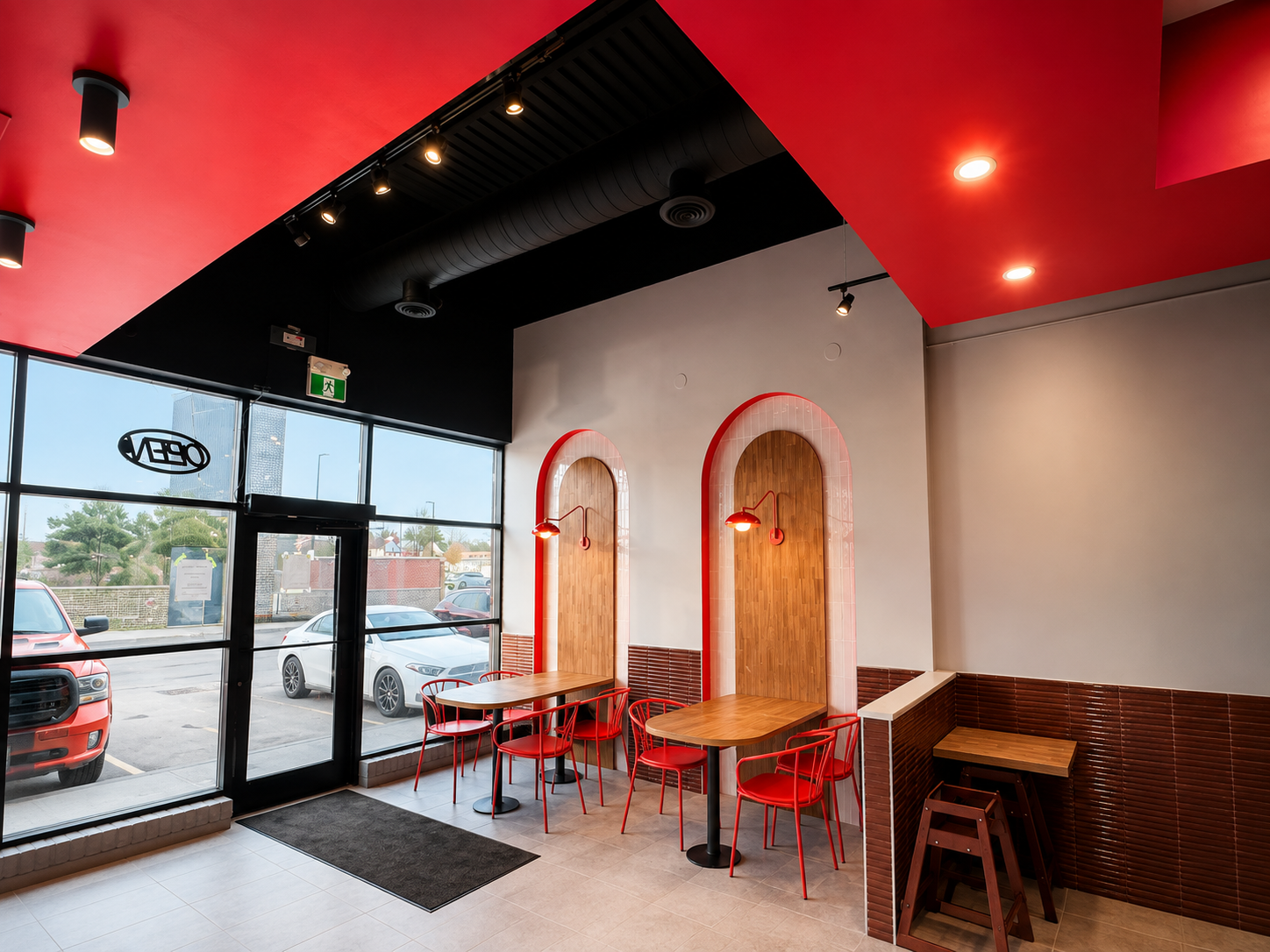Real Krown Wok Box commercial project seating area